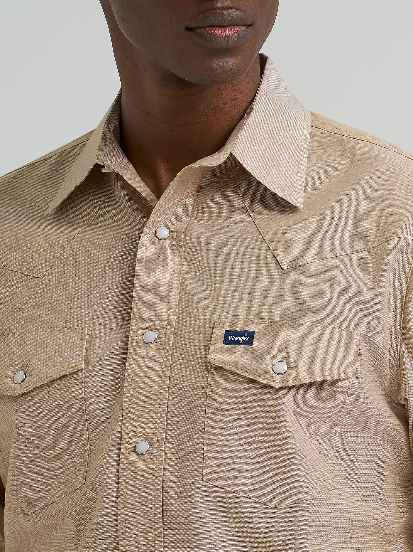 Wrangler Men's Cowboy Cut Long Sleeve Snap Work Shirt Khaki 112381688