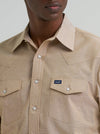 Wrangler Men's Cowboy Cut Long Sleeve Snap Work Shirt Khaki 112381688