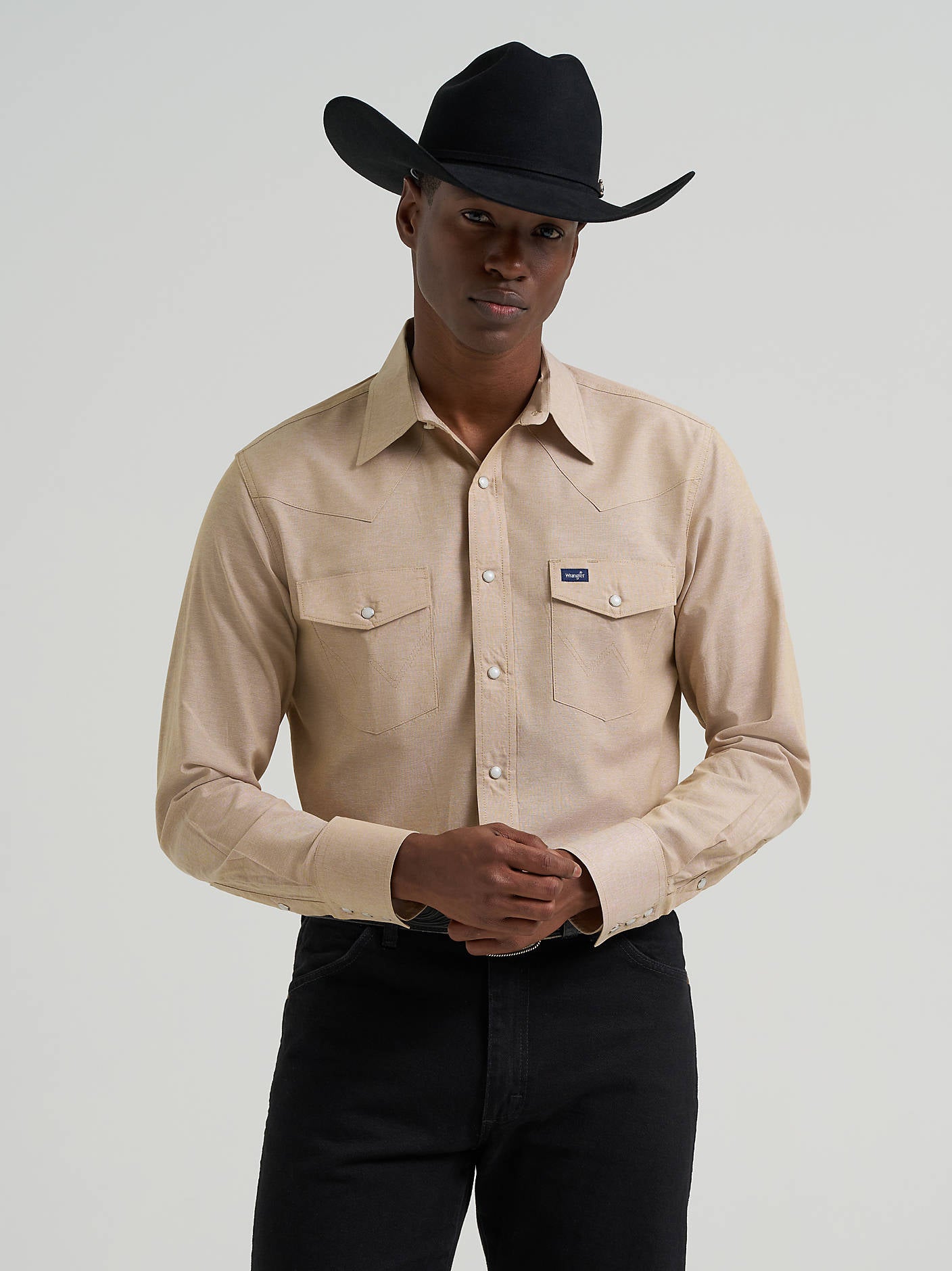 Wrangler Men's Cowboy Cut Long Sleeve Snap Work Shirt Khaki 112381688