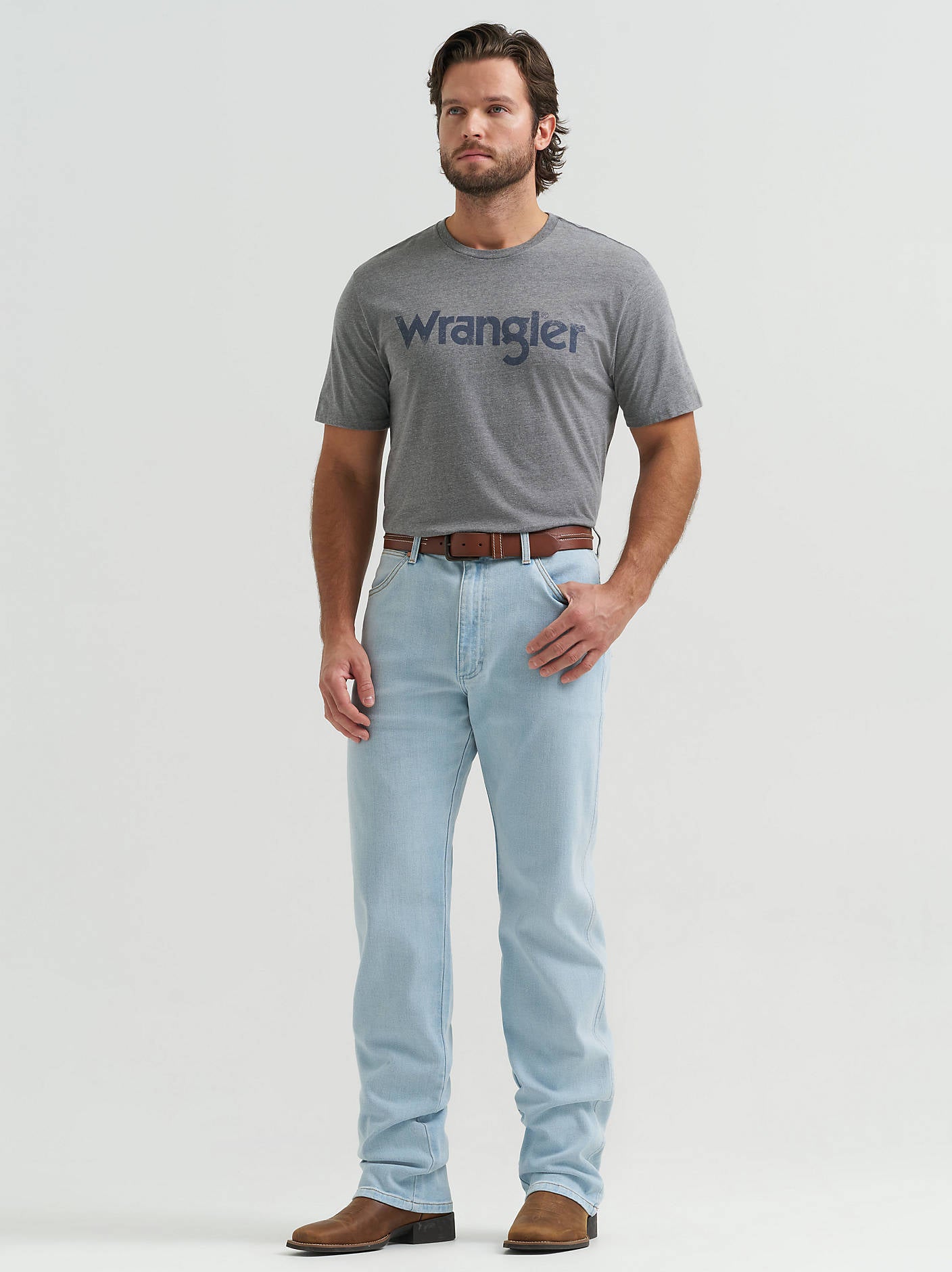 Wrangler Men's Toughlite Cowboy Cut Original Fit Jean Light Wash 112381783