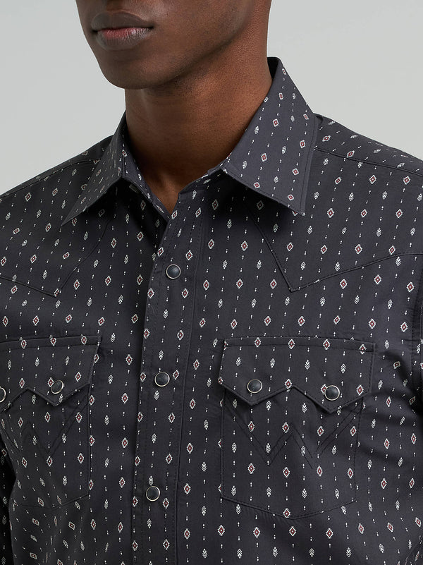 Wrangler Men's Retro Long Sleeve Sawtooth Snap Pocket Shirt - 112381864