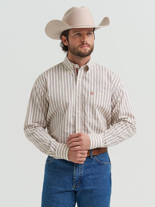 Wrangler Men's George Strait™ Long Sleeve Button Down One Pocket Shirt - 112381952