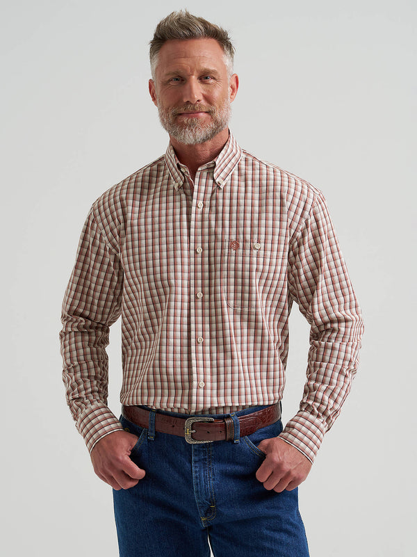 Wrangler Men's George Strait™ Long Sleeve Button Down One Pocket Shirt - 112381953