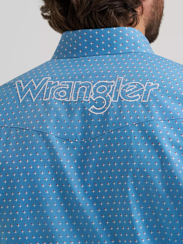 Wrangler Men's Logo Long Sleeve Button-Down Print Shirt - 112381985