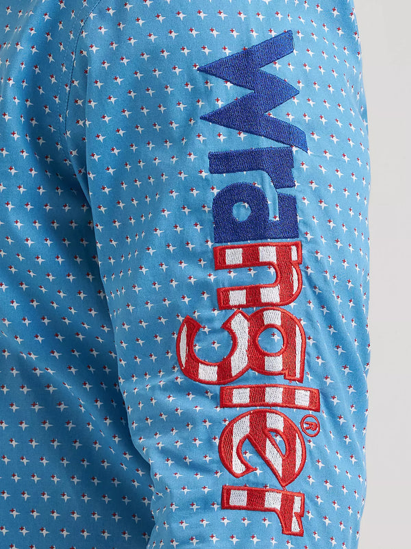 Wrangler Men's Logo Long Sleeve Button-Down Print Shirt - 112381985
