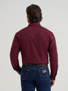 Wrangler Men's Long Sleeve Solid Broadcloth Western Snap Shirt - Burgundy - 112382003