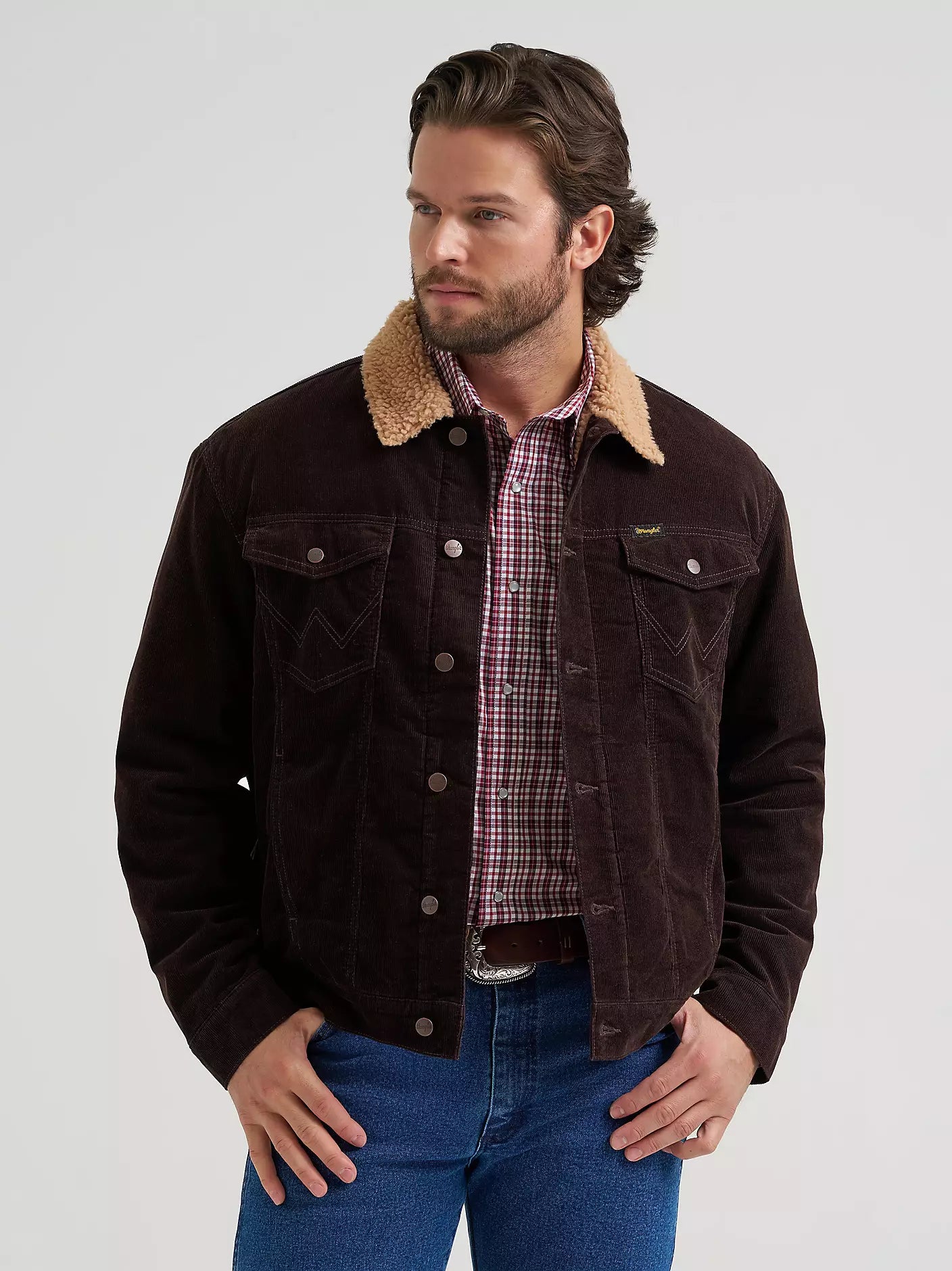 Wrangler Men's Cowboy Cut Sherpa Lined Corduroy Jacket 112382099