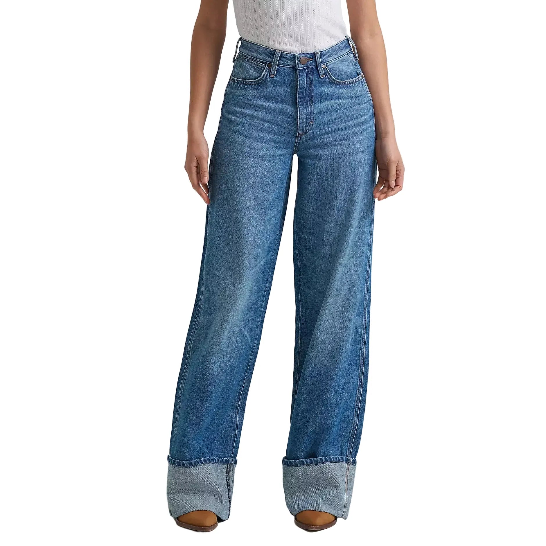 Wrangler Ladies Retro Bailey High Rise Wide Leg Cuffed Jean - 112382266