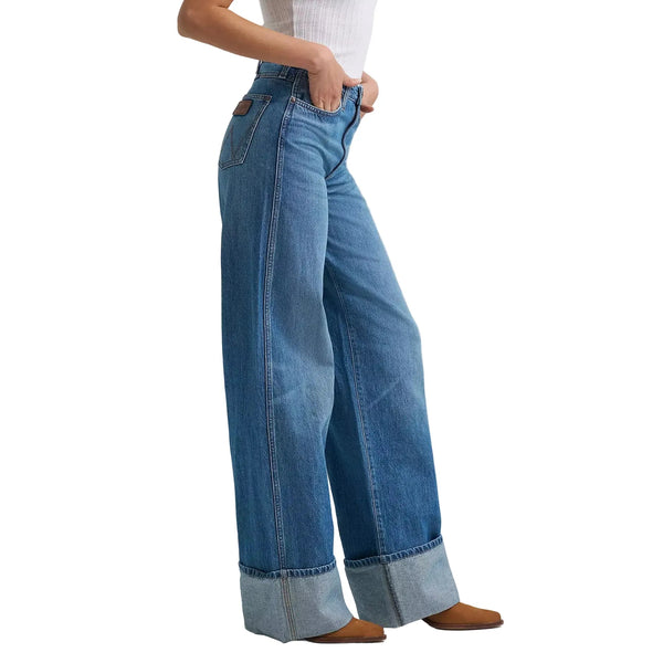 Wrangler Ladies Retro Bailey High Rise Wide Leg Cuffed Jean - 112382266
