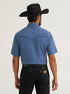 Wrangler Mens Indigo All Terrain Gear Performance Solid Shirt-112382384