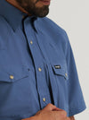 Wrangler Mens Indigo All Terrain Gear Performance Solid Shirt-112382384