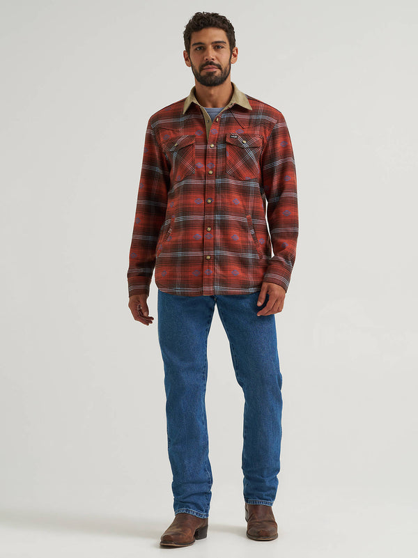 Wrangler Men's All Terrain Gear Lined Flannel Shirt Jacket Red 112382478