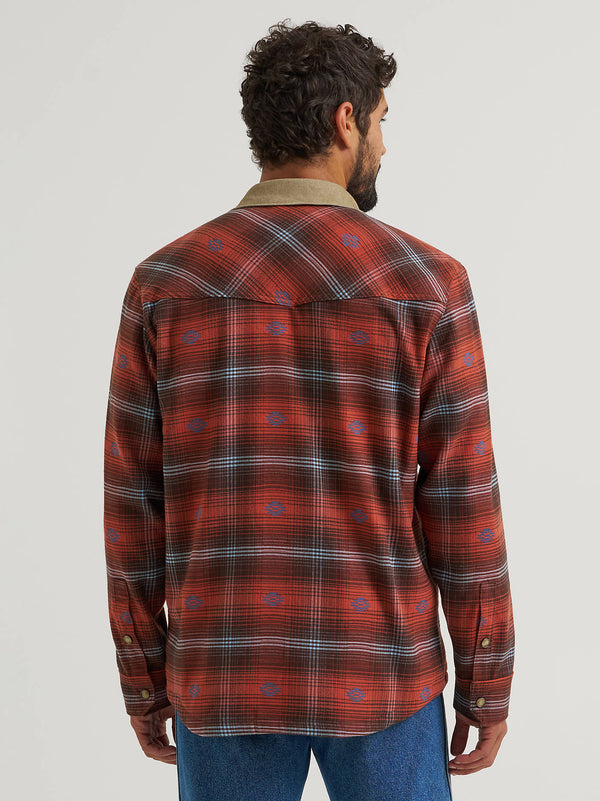 Wrangler Men's All Terrain Gear Lined Flannel Shirt Jacket Red 112382478