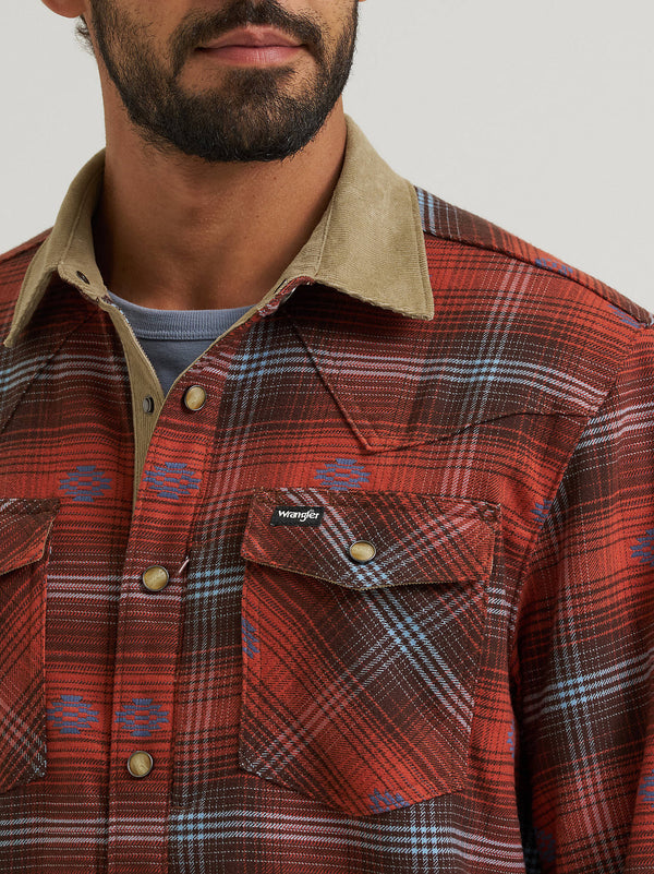 Wrangler Men's All Terrain Gear Lined Flannel Shirt Jacket Red 112382478