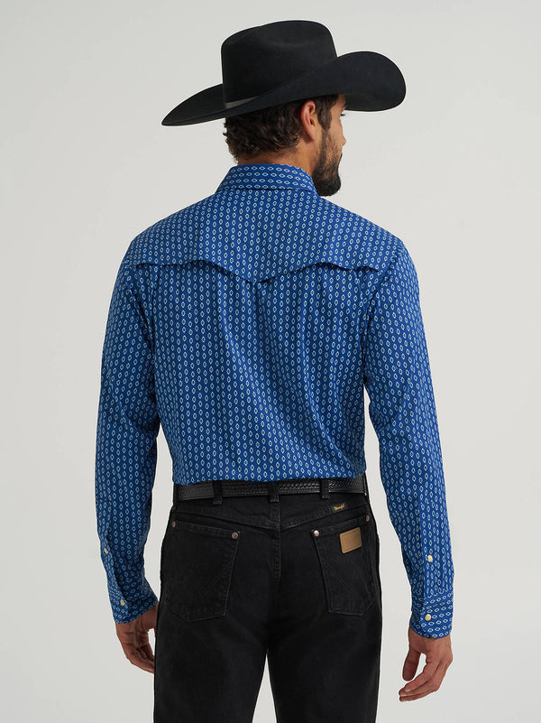 Wrangler Mens Navy All Terrain Gear Technical Solid Shirt-112382501