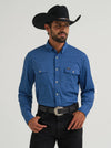 Wrangler Mens Navy All Terrain Gear Technical Solid Shirt-112382501