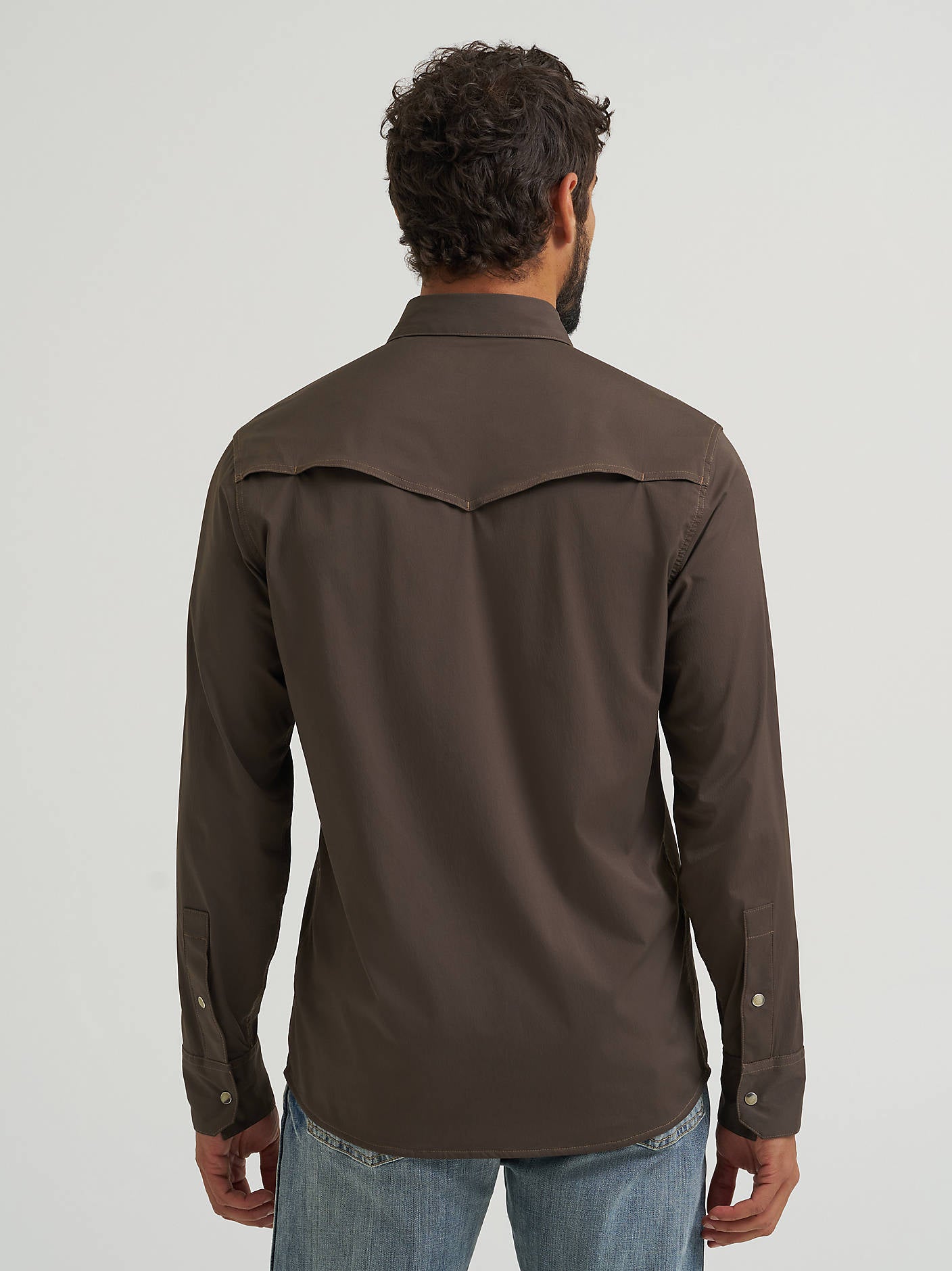 Wrangler Mens Turkish Coffee All Terrain Gear Technical Solid Shirt-112382503