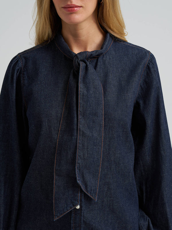 Wrangler Ladies Denim Bow Snap Shirt 112382509