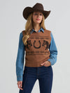 Wrangler Ladies Horse Sweater Vest Brown 112382527