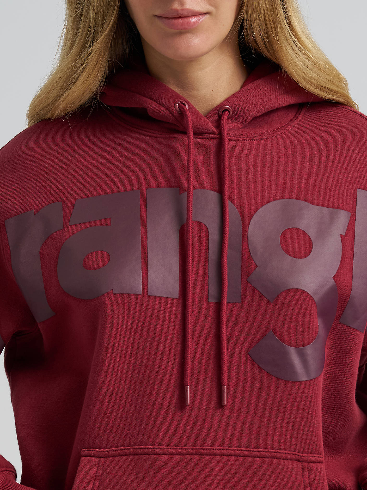 Wrangler Ladies Wide Open Spaces Logo Hoodie Burgundy 112382644