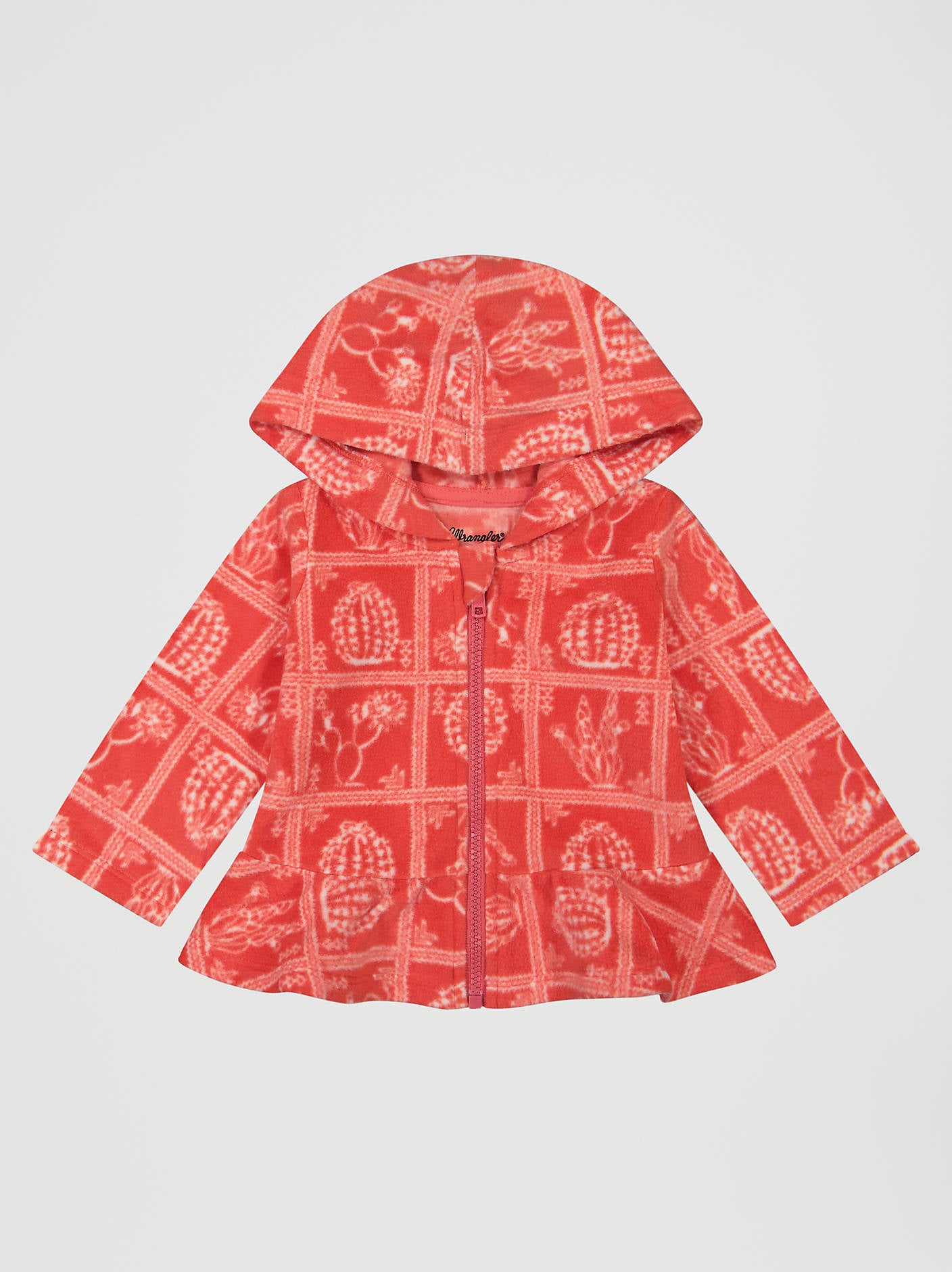 Wrangler Little Girl's Fleece Graphic Full Zip Ruffle Hem Hoodie - 112382714