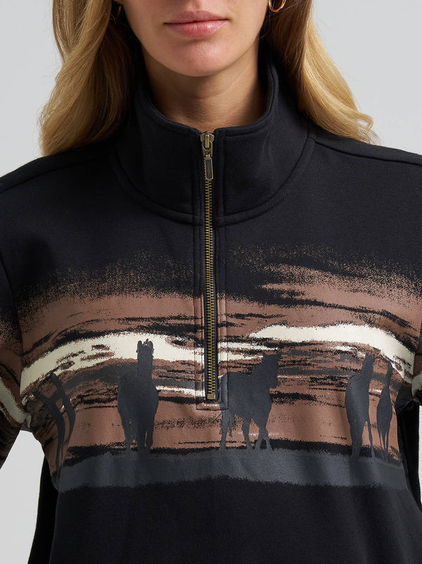 Wrangler Ladies Wild West Pullover Black 112382737