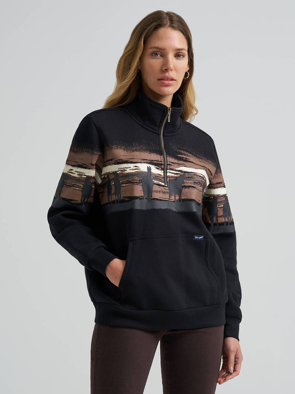 Wrangler Ladies Wild West Pullover Black 112382737
