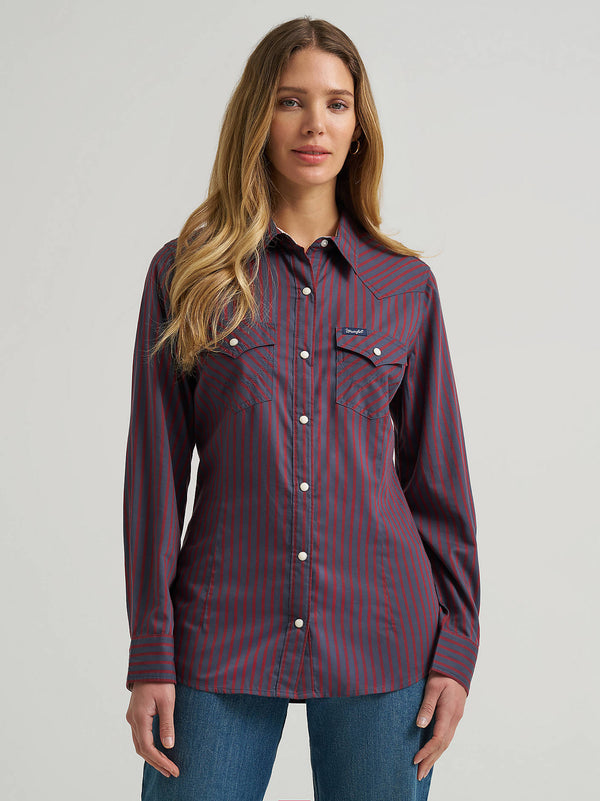 Wrangler Ladies Olivia Western Slim Snap Shirt 112382749
