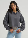 Wrangler Ladies Western Polo Shirt - Black - 112382792