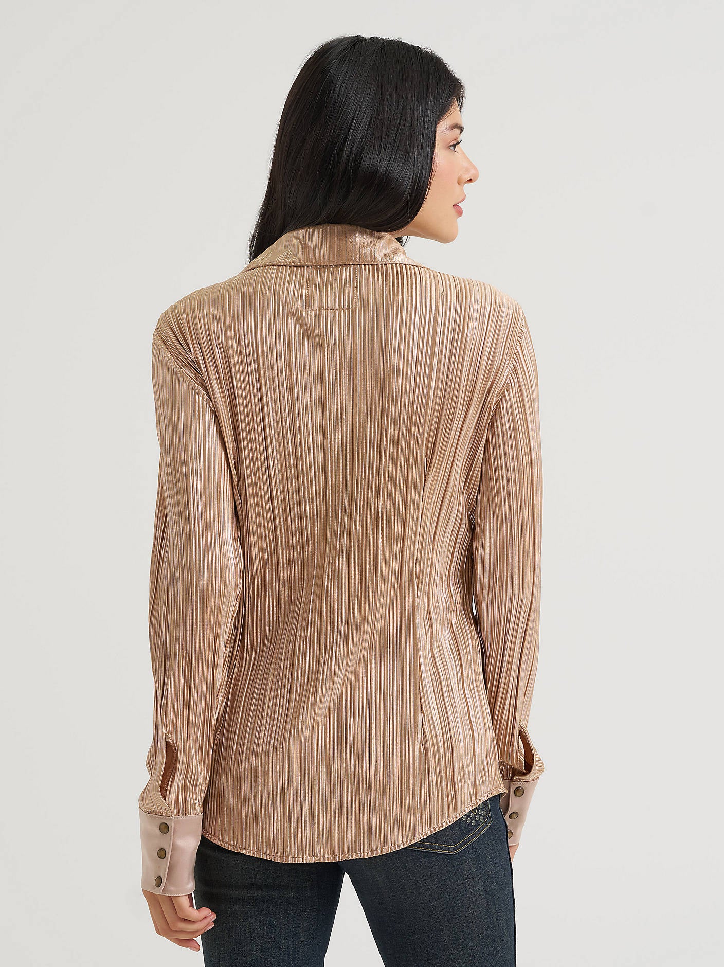 Wrangler Ladies Lainey Wilson Rose Gold Snap Shirt 112382814