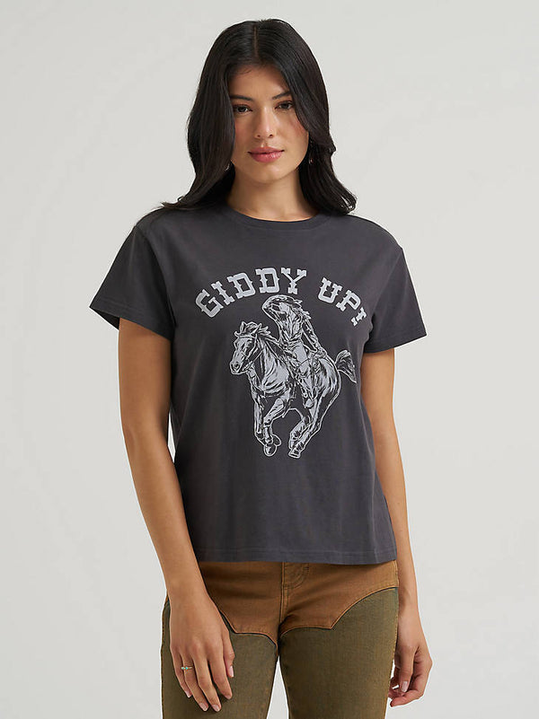 Wrangler Ladies Lainey Wilson Retro Giddy Up Tee Black 112382845