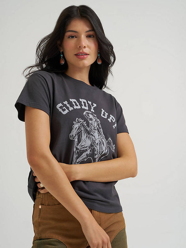 Wrangler Ladies Lainey Wilson Retro Giddy Up Tee Black 112382845