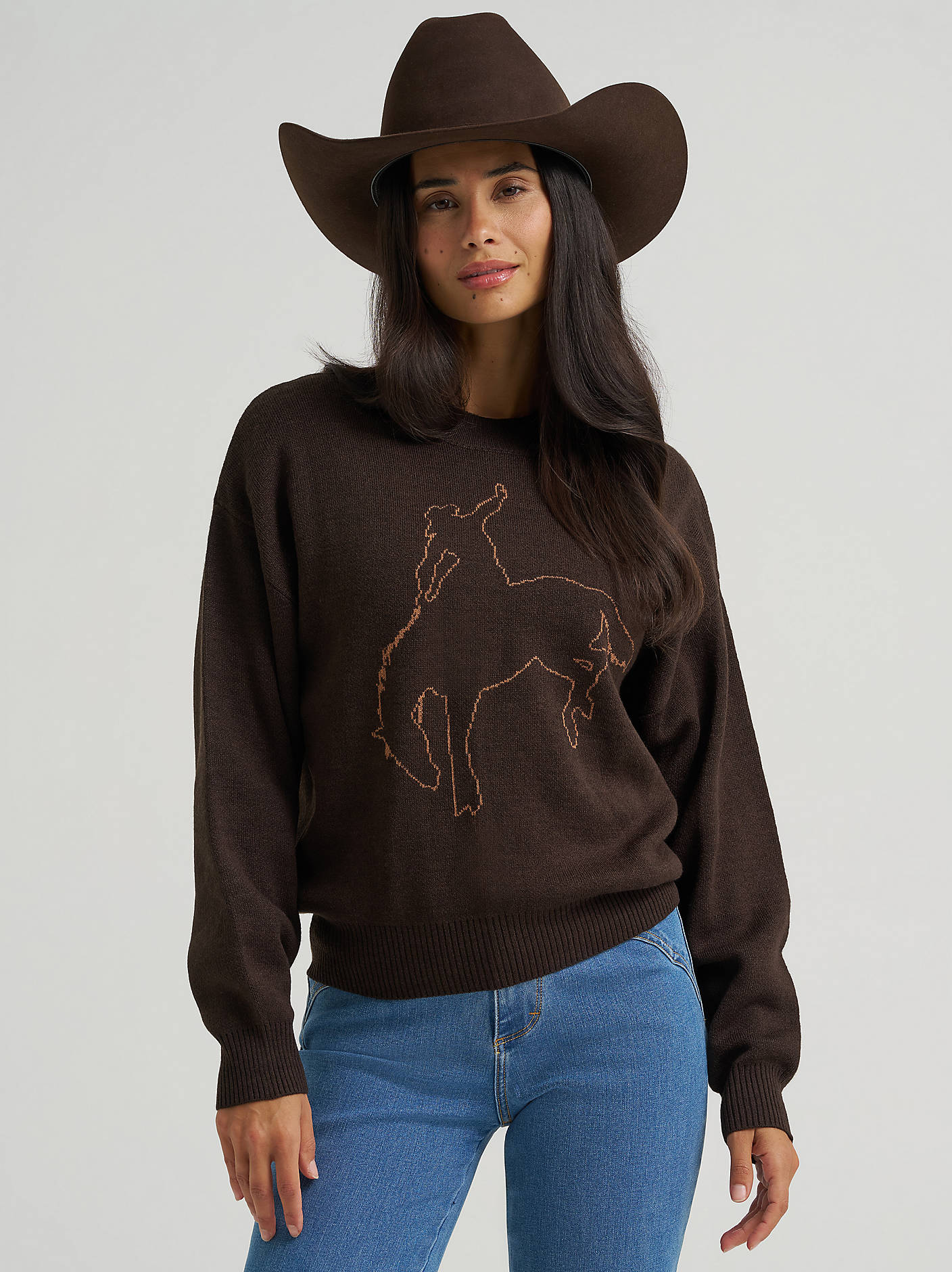 Wrangler Ladies Canyon Sweater Brown 112383026