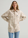 Wrangler Ladies Boyfriend Western Snap Shirt Cream 112383027