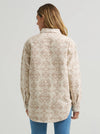 Wrangler Ladies Boyfriend Western Snap Shirt Cream 112383027
