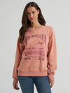 Wrangler Ladies Washed Prairie Fleece Sweatshirt Cameo Brown 112383951