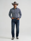 Wrangler Men's 20X Competition Long Sleeve Snap Shirt Navy Dice 112384657