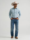 Wrangler Men's 20X Competition Long Sleeve Snap Shirt Forget Me Blue 112384658