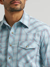 Wrangler Men's 20X Competition Long Sleeve Snap Shirt Forget Me Blue 112384658