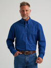 Wrangler Mens Blue Creek George Strait Solid Button Down Shirt-112385360