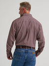 Wrangler Men's George Strait Performance Button Down Shirt Burgundy Geo 112385379