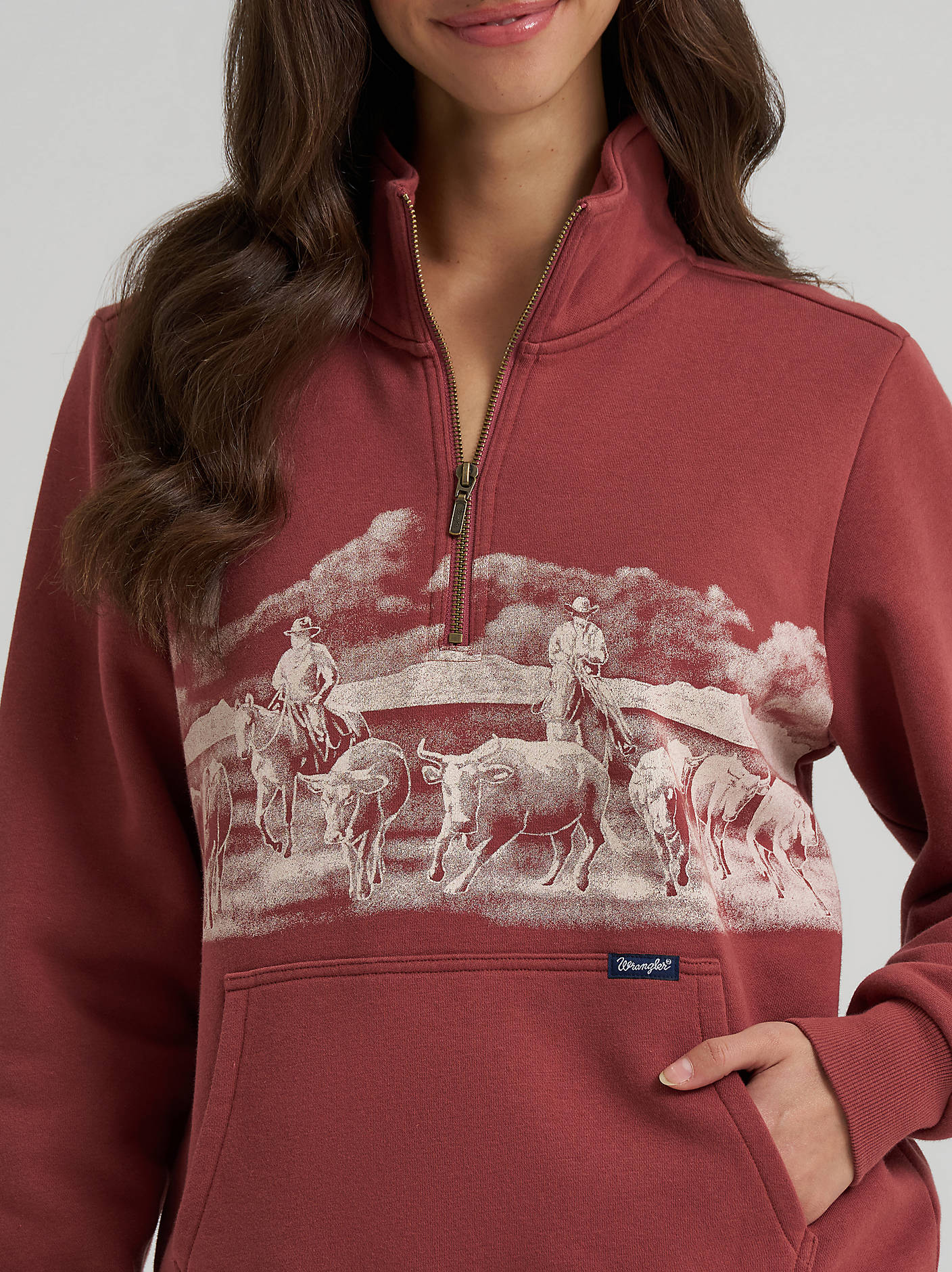 Wrangler Ladies Wild West Pullover Rose 112385419