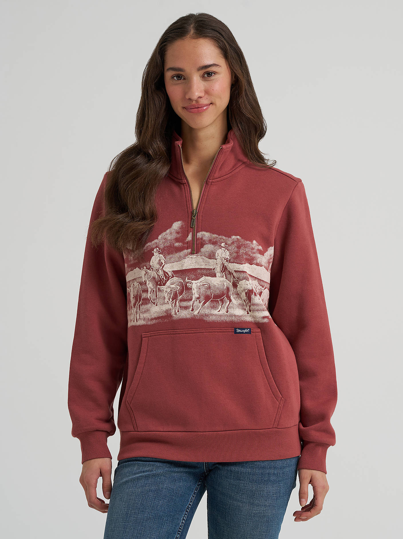 Wrangler Ladies Wild West Pullover Rose 112385419