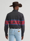 Wrangler Mens Vintage Inspired Horizon Stripe Western Snap Shirt-112385790