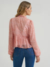 Wrangler Ladies Sheer Juliet Blouse Shirt-112385996