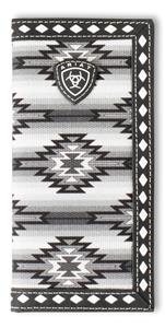 Ariat Western Youth Wallet Leather Fabric Logo Patch Laced Black A3558701