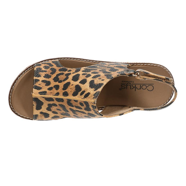 Corkys Carley Studded Slingback Wedge Sandals - Leopard - 30-5316-LEOP-Q