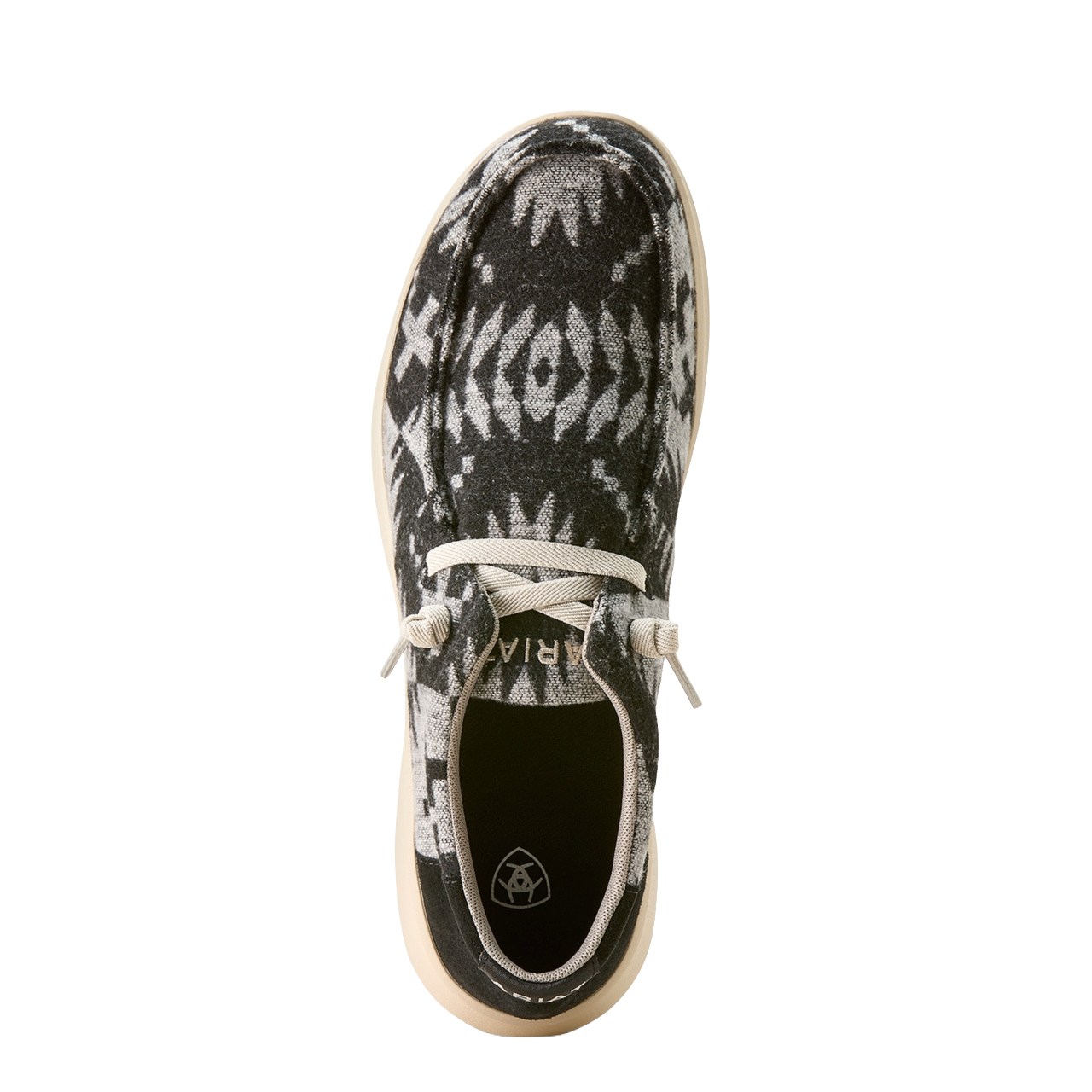 Ariat Men's Hilo Black & White Flannel Blanket Slip On Shoe - 10053751