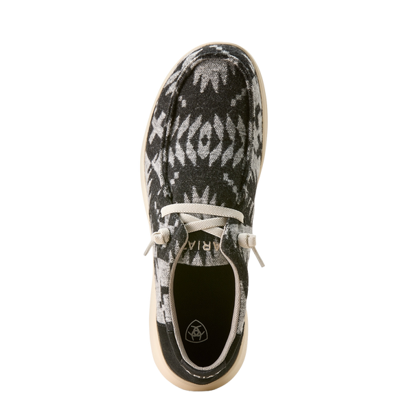 Ariat Men's Hilo Black & White Flannel Blanket Slip On Shoe - 10053751