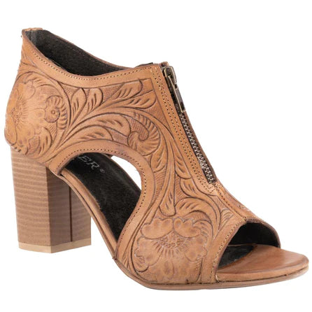 Roper Ladies Natural Tooled Open Toe Sandal 09-021-0946-3207
